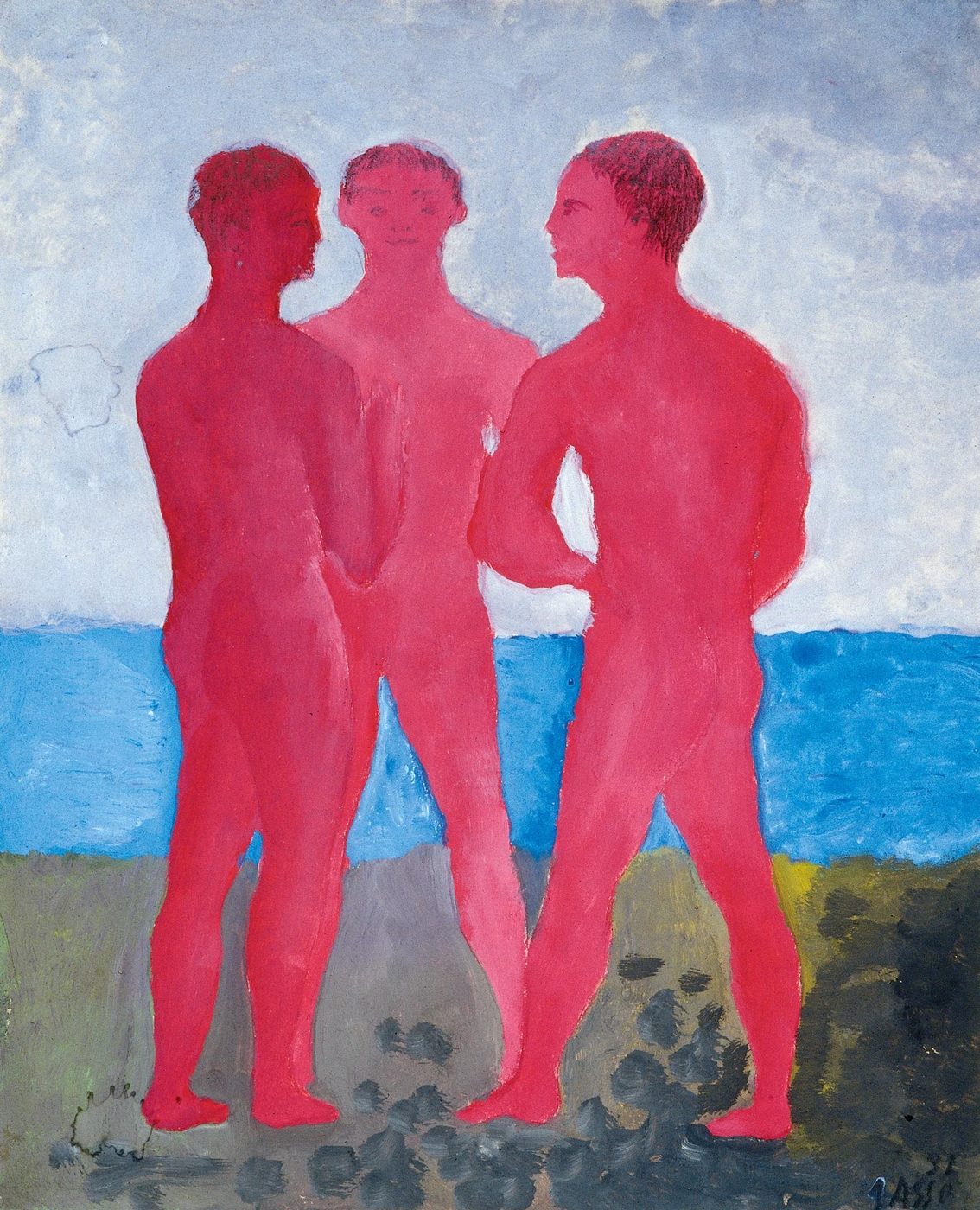 Tre ragazzi sulla spiaggia