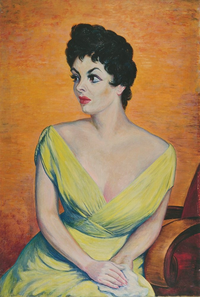 <div><span style="font-size: 18px"><em>Lollobrigida</em>, 1954</span></div><div><span style="font-size: 18px">olio su tela</span></div><div><span style="font-size: 18px">100 × 67,5 cm</span></div>